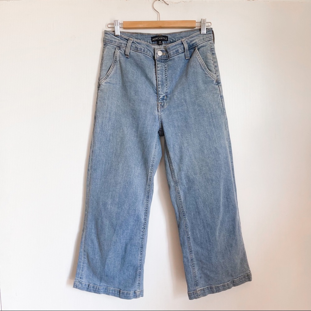 J. Crew | Wide Leg Cropped Mercantile Jeans